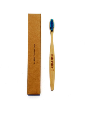 

State Pride - T Biodegradable Bamboo Toothbrush for Adults - Pack of 1| Eco Toothbrushes | 100% Biodegradable Handle | Blue Colours Medium Bristles | Recyclable Toothbrush | BPA & Plastic-Free Medium Toothbrush
