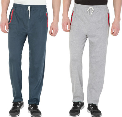 Fflirtygo Solid Men Blue, Grey Track Pants