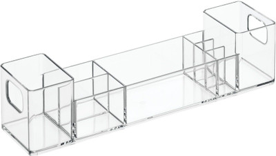 

Interdesign Clarity 12" Bathroom Vanity Countertop Multi Organizer For Cosmetics,Vitamins Makeup Vanity Box(Clear)