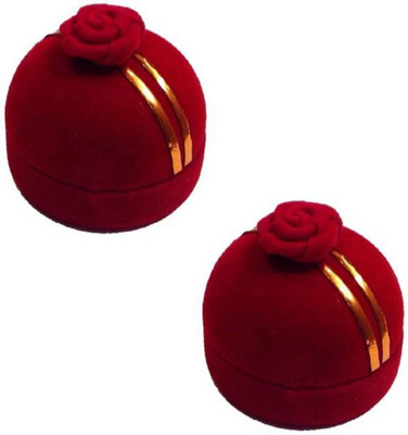 

Sarohi Pack of 2 Ring Rose Sphere Shaped Valentine Wedding Proposal Gift Case Vanity Box Vanity Box(Red)