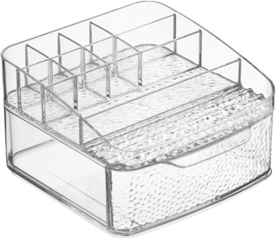 

Interdesign Rain Cosmetic Organizer for Cabinet to Hold Makeup, Beauty Products - 1 Drawer Makeup Vanity Box(Clear)