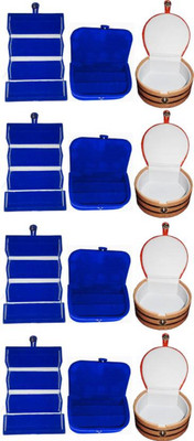 

shivanshshine Combo Pack 4 pc blue ear Ring folder 4 blue ear Ring box and 4 pc bangle box Jewellery Storage Vanity Box(Multicolor)