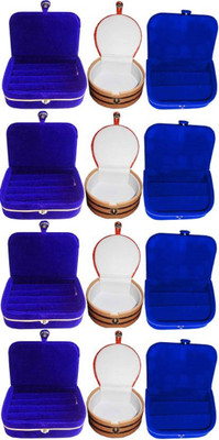 

shivanshshine Combo Pack 4 pc blue Ring box 4 pc Blue ear Ring box and 4 pc bangle box Jewellery Storage Vanity Box(Multicolor)