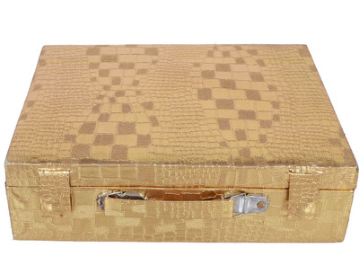 

Kuber Industries wooden 4 Rod Bangle Storage Box (Golden) Vanity Box Vanity Box(Gold)