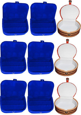 

shivanshshine Combo Pack 6 pc Blue ear Ring folder and 3 pc Bangle Box Jewellery Storage Vanity Box(Multicolor, Blue)