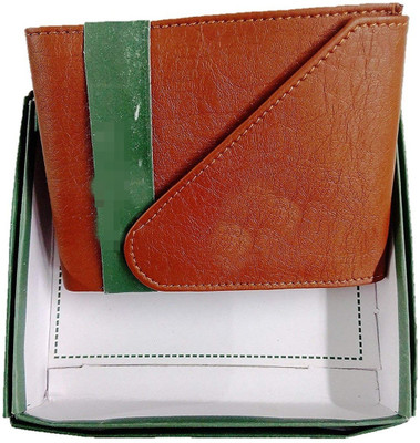 

LAER Boys Tan Genuine Leather Wallet(10 Card Slots)