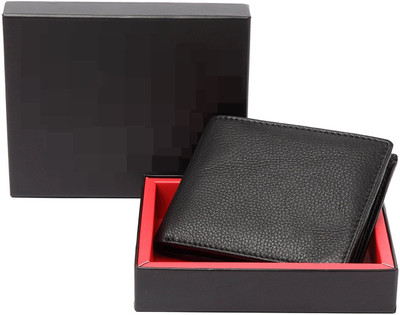 

LAER Boys Black Genuine Leather Wallet(10 Card Slots)