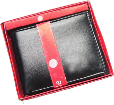 

LAER Boys Black Genuine Leather Wallet(10 Card Slots)