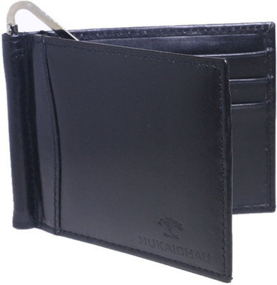 

NUKAICHAU Men Black Genuine Leather Wallet(5 Card Slots)