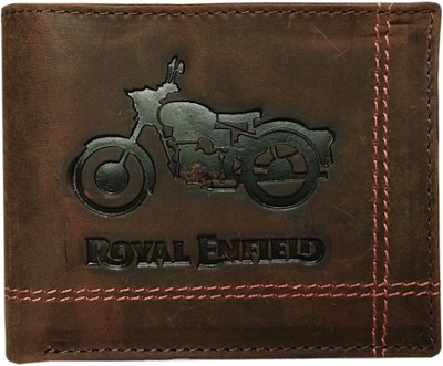 

Royal Enfield Men Brown Genuine Leather Wallet(10 Card Slots)