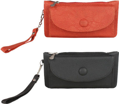 

Element Cart Women Trendy Black, Red Artificial Leather Wallet(2 Card Slots), Black;orange