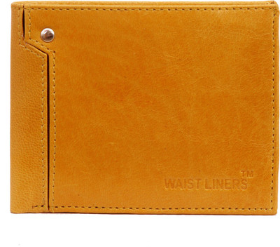 

WAIST LINERS Men Gold Genuine Leather Wallet(3 Card Slots), Black;brown;gold