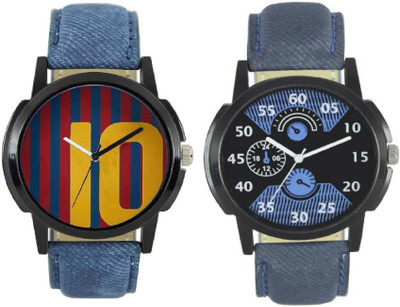

LAMAZI Perfect Multicolor Leather Strap Combo Pack of 2 Analog LL610 Watch - For Men