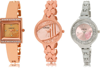 

LOREM FZ 220_222_226 Designer Dial With Amazing Look Women And Ladies Combo Watch - For Girls