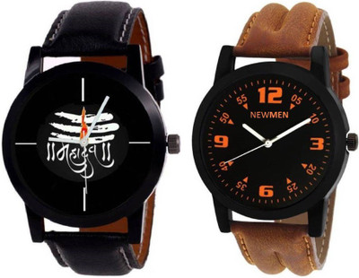 

Newman mahadev black and brown strap look very nice Watch - For Men