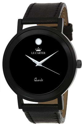 

Le Carter W-4001 Leather Strap Black Stylish Watch - For Men