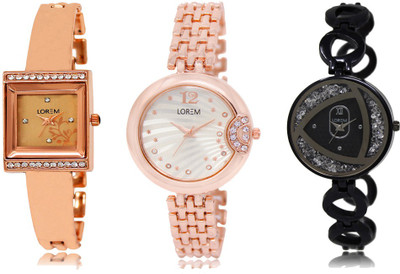 

LOREM FZ 220_228_237 Designer Dial With Amazing Look Women And Ladies Combo Watch - For Girls