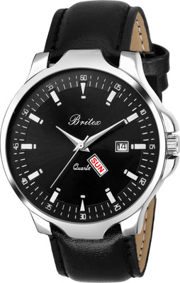 

Britex BT7051 Black Avatar Day and Date Functioning Leather Strap Indian Made Analog Watch - For Men