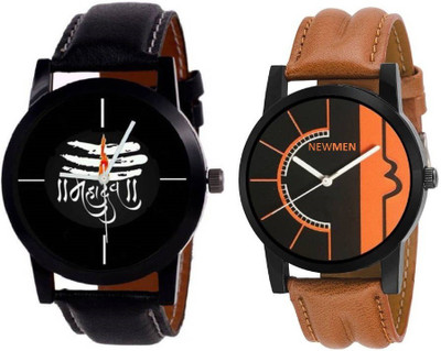 

Newman mahadev black dial and brown attractive Watch - For Men