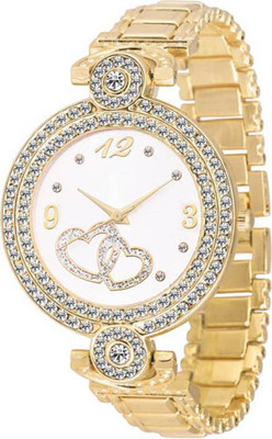 

AK GOLD Shineble Dial Stainless Still Strap Heart Printed Dial Women & GIRLS Watch - For Girls