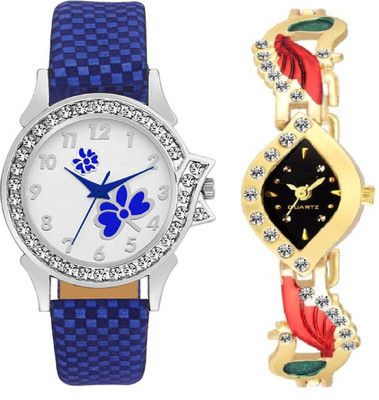 

TRUE KART New Unique Collection Flower Dial With Black Dial Folden Morni Strap Watch - For Girls