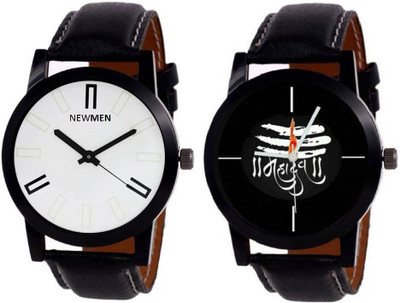 Newman and black designer leather Watch - For Men