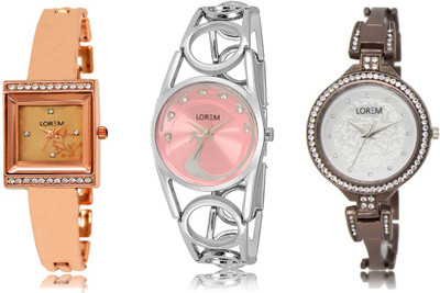 

LOREM FZ 220_233_236 Designer Dial With Amazing Look Women And Ladies Combo Watch - For Girls