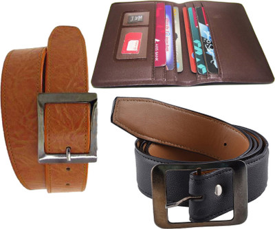 

Peacock Mundkar Belt Combo(Tan, Black)
