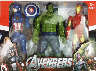 

kidztoyzone Big Avenger Toys Set - Captain America, Ironman & Hulk - Infinity War 3 Hero Collection(Multicolor)