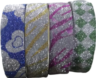 

Kala Decorators 4 Pcs Multi-Design Quality Adhesive Glitter Tape Rolls For Art & Craft,Decoration,School Projects,Festivals,Office