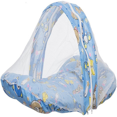 

VParents Glamour Baby Bedding set with Mosquito net and Pillow Foldable Bed(Fabric, Blue)