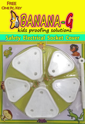 

Banana-G Baby Safety ( 3 Small & 2 Big ) Electrical Socket Cover Guard(Whaite)