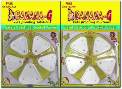 

Banana-G Baby Safety ( 9 Small & 1 Big ) Electrical Socket Cover, Guard, Protector for 5 amp. & 15 amp.(White)