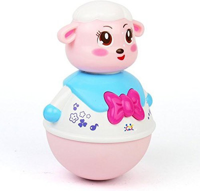 

Toyshine Push and Shake Wobbling Roly Poly Tumbler Sheep, Bell Sounds Rattle(Multicolor)