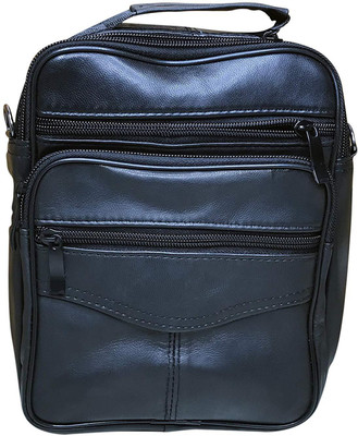 

House of Quirk Men's Vintage Leather Shoulder Bag for Messenger Bags,Travel Bag - Black 1 L Backpack(Black)