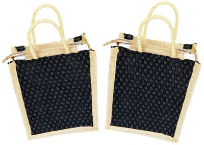 

ART ME Set of 2, Jute Waterproof Multipurpose Bag(Black, 5 L)