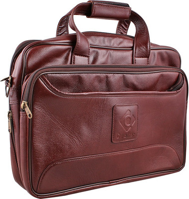 

DWALKER Leather Handbags for Men & Women Shoulder Bag(Brown, 12 inch)
