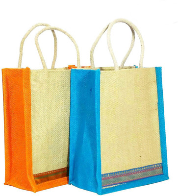 

Saisan Plain Design 2 Pack Jute Water Bottle Carry Bag with Reinforced Handles & Thick Bottom for Strength Lunch Bag(Multicolor, 2 L)