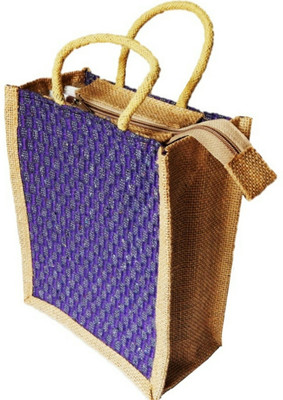 

ART ME Designer Jute 14x12 inch Waterproof Multipurpose Bag(Purple, 11 L)