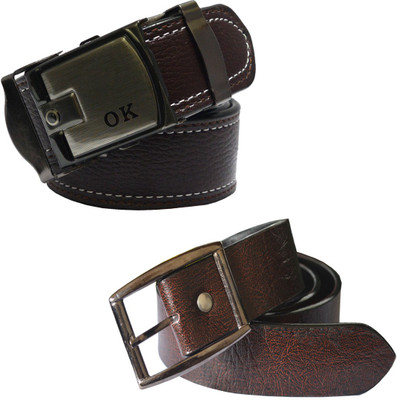 LOOPA Men Formal Brown Synthetic Belt