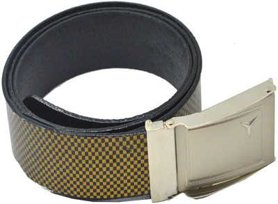

Faynci Men Casual Yellow, Black Synthetic Reversible Belt, Black;yellow