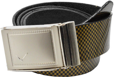 

Faynci Men Casual Yellow, Black Synthetic Reversible Belt, Black;yellow