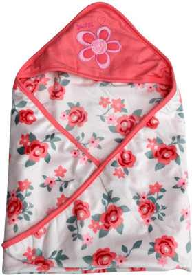 

Dazzle Cartoon  Hooded Baby Blanket(Poly Cotton, Peach