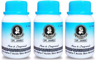 

Dr. James Advanced Glutathione 1000 Mg 180 Caps 3 Bottles Skin Whitening Capsules(120 g)