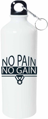 

ShopBuzz No Pain No Gain Sipper Water Bottle 750 Ml 750 ml Sipper(Pack of 1, Multicolor), White