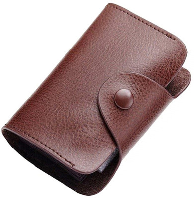 

Billionbag Card Holder Wallet Purse Fashion Leather Wallet Small Size Portable Credit Card Holder with Coin Purse Holder 15 Card Holder(Set of 2, Brown)