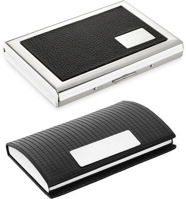 

Flipkart SmartBuy Combo of 1 New Pocket Sized Metal Professional Black ATM card holder Special Edition & 1 Unique Trendy ATM / ID / DEBIT / CREDIT / VISITNG 10 Card Holder(Set of 2, Multicolor)