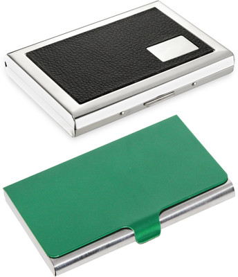 

Flipkart SmartBuy Combo of 1 New Pocket Sized Metal Professional Black ATM card holder Special Edition & 1 Attractive Business ATM / ID / DEBIT / CREDIT / VISITNG 10 Card Holder(Set of 2, Multicolor)
