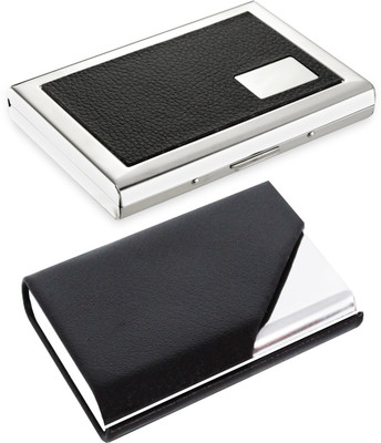 

Flipkart SmartBuy Combo of 1 New Pocket Sized Metal Professional Black ATM card holder Special Edition & 1 Gorgeous Enticing ATM / ID / DEBIT / CREDIT / VISITNG 10 Card Holder(Set of 2, Multicolor)