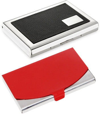 

Flipkart SmartBuy Combo of 1 New Pocket Sized Metal Professional Black ATM card holder Special Edition & 1 Elegant Unique ATM / ID / DEBIT / CREDIT / VISITNG 10 Card Holder(Set of 2, Multicolor)